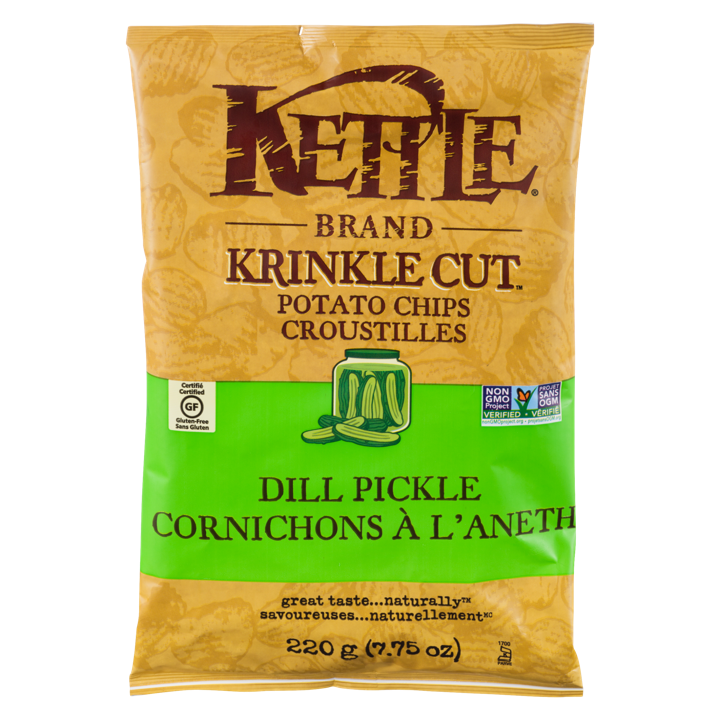 Krinkle Cut Potato Chips - Dill Pickle - 220 g