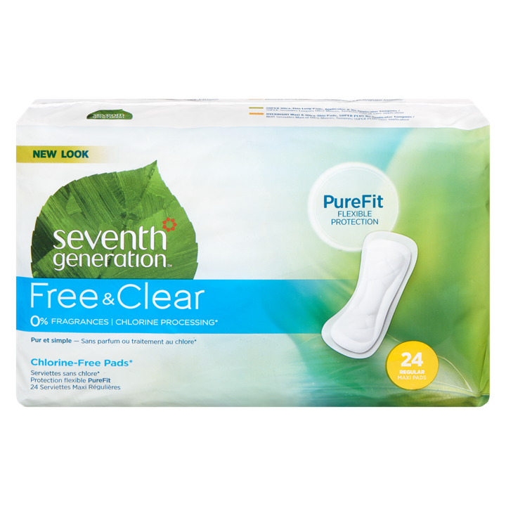 Free &amp; Clear Chlorine-Free Pads - 24 count