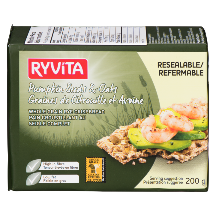 Whole Grain Rye Crispbread - Pumpkin Seeds &amp; Oats - 200 g