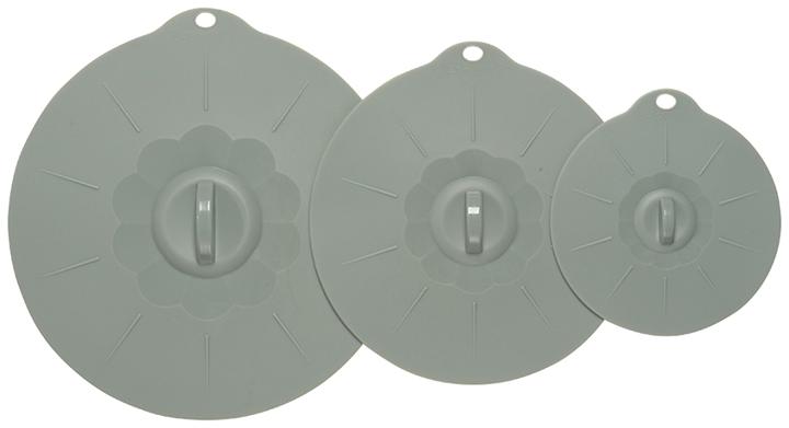 Silicone Suction Lids - Grey 5.5 inch, 8 inch, 9.5 inch