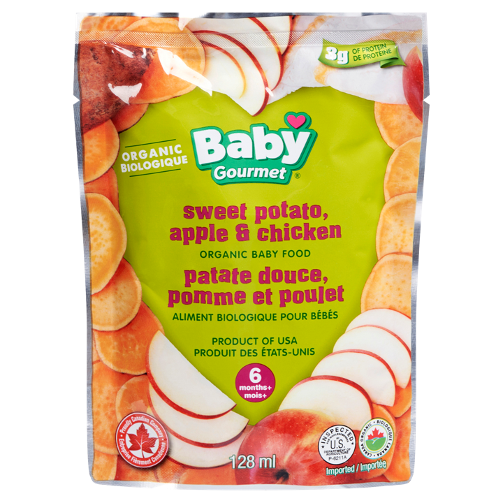 Organic Baby Food - Sweet Potato, Apple &amp; Chicken 6+ months