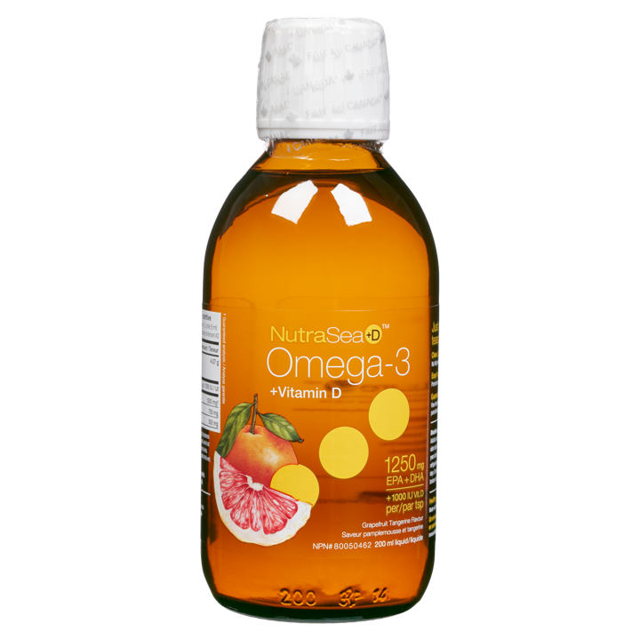 Nutrasea - Omega-3 - Grapefruit Tangerine 1,000 IU Vit D, 1,250 mg EPA + DHA