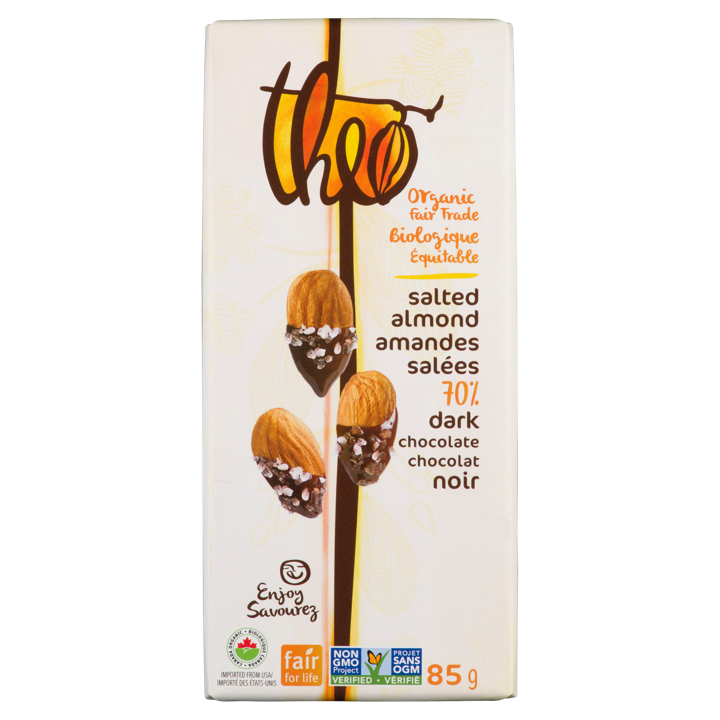 Chocolate Bar - Salted Almond 70% Dark
