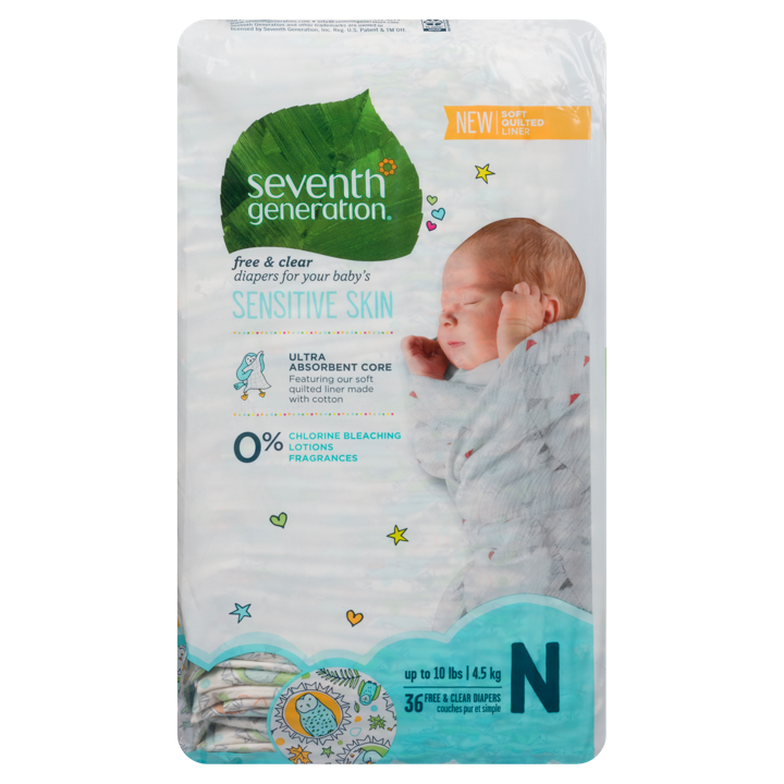 Free &amp; Clear Diapers - Up to 10 lbs New Born