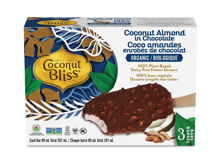 Non-Dairy Frozen Dessert Bars in Chocolate - Coconut Almond