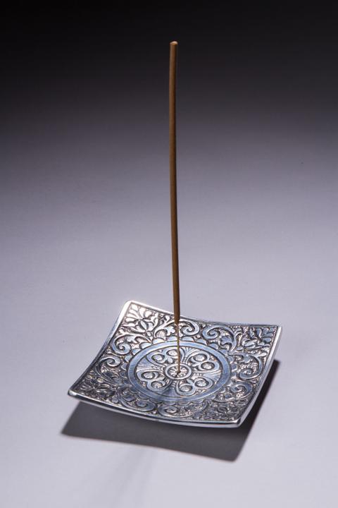 Recycled Aluminum - Square with Mandala - Incense Holder