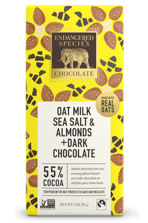 Chocolate Bar - Oat Milk Sea Salt &amp; Almonds + Dark Chocolate 55% Cocoa