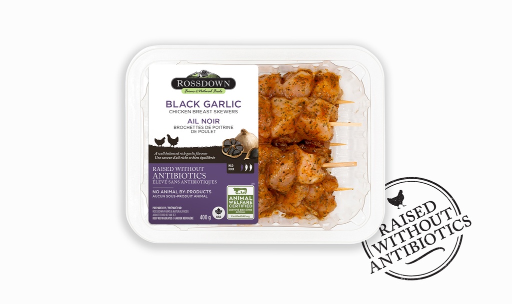 Chicken Skewers Boneless Skinless - Black Garlic - Fresh