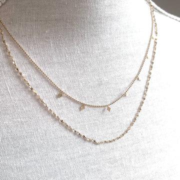 Diamond Shape Layered Necklace Gold