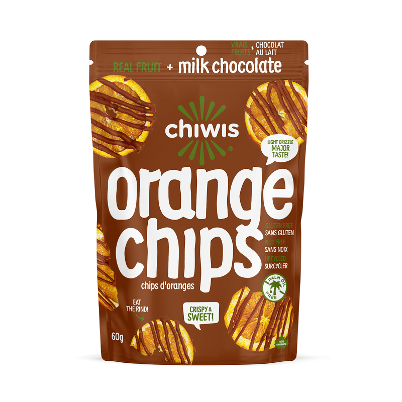 Milk Chocolate - Drizzled Orange Chips